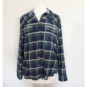 Jachs Girlfriend Blue Plaid Button Down Size Large